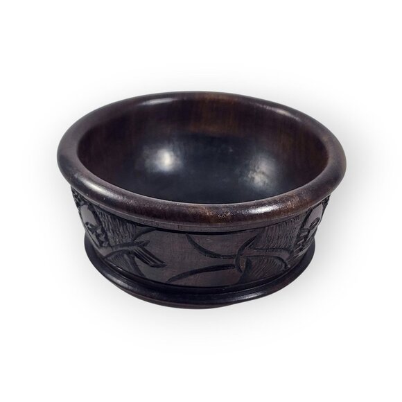 Vintage Hand Carved Wooden Small Gaucalmole Snack Bowl Tribal African Folk Art - Picture 3 of 9